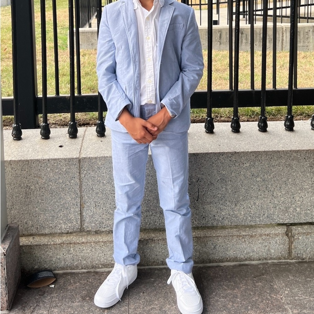 J Crew Crew Cuts Light Blue Suit with White button down shirt